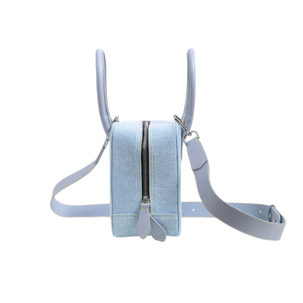 Sac carré bandoulière en jeans - DONIA