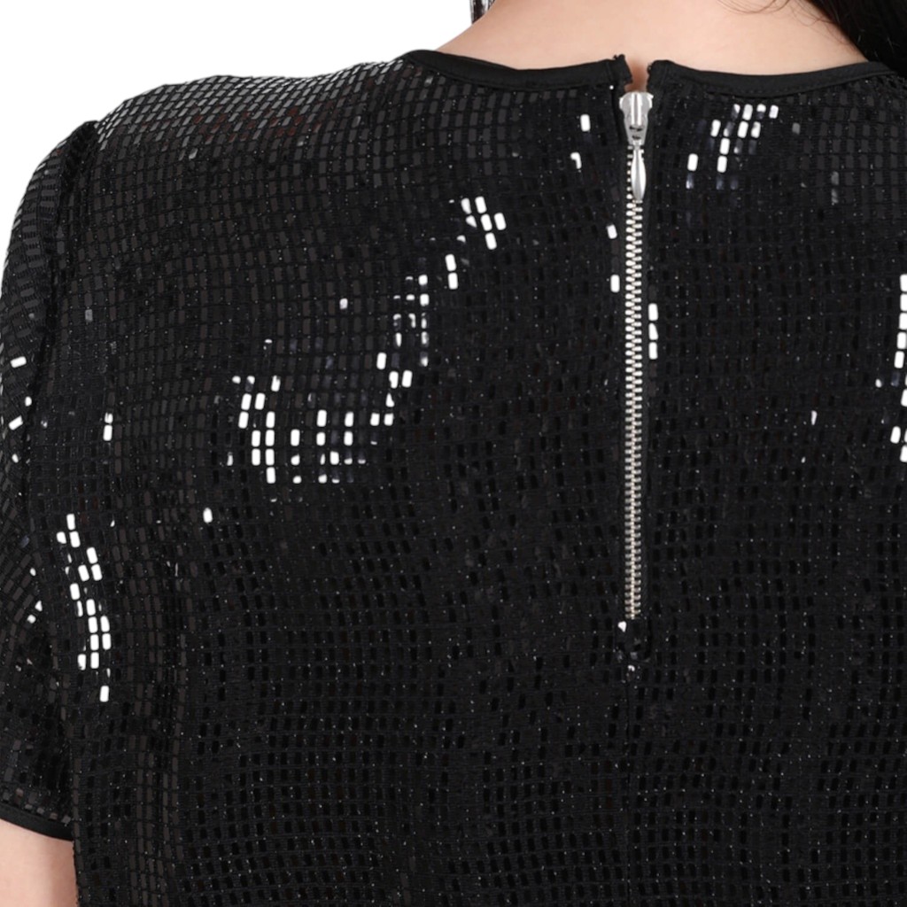 Robe mini en sequin femme manches courte