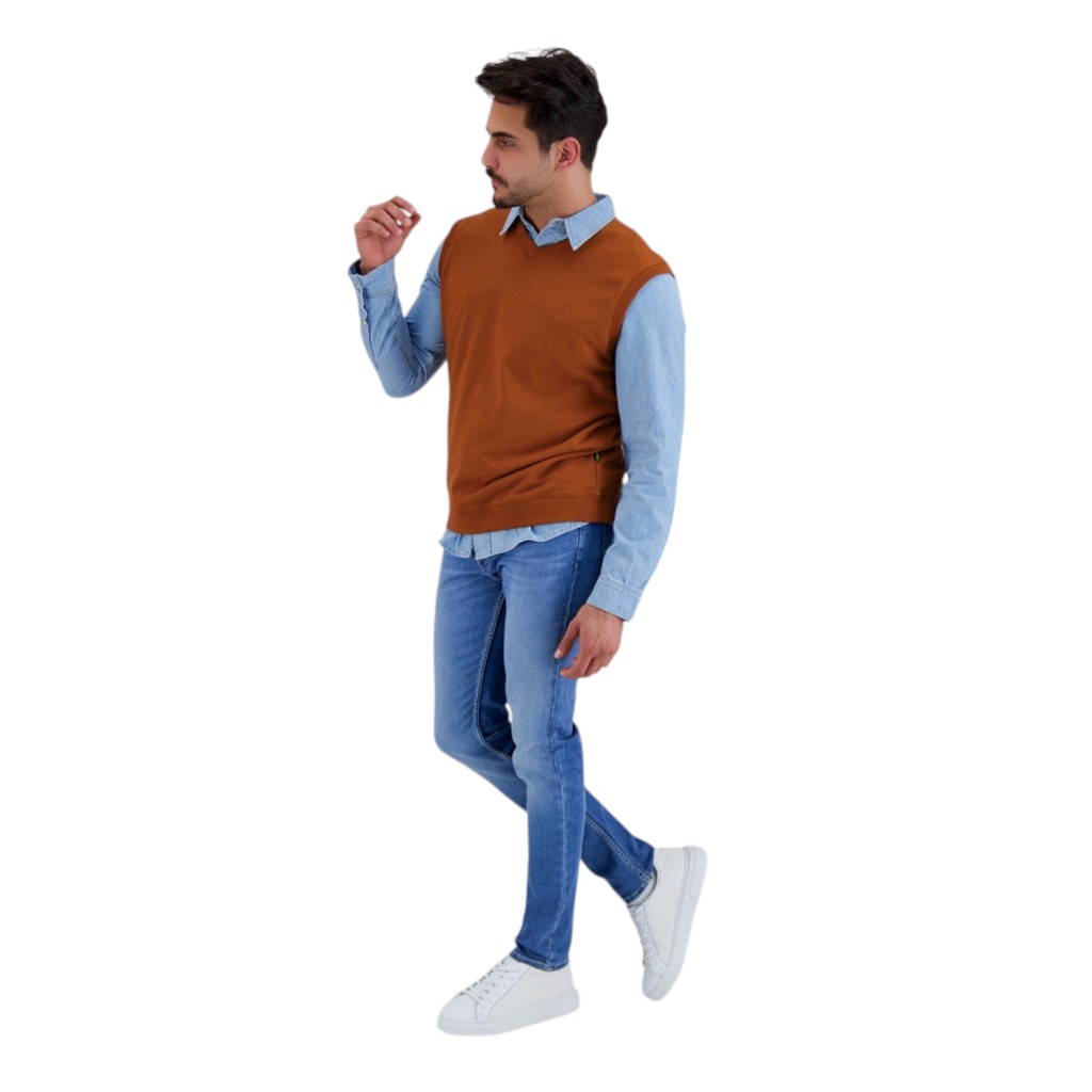 Sweat homme sans manches avec broderie