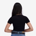 T-shirt côtelé sur taille femme manches courtes