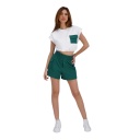 Sweat crop femme sans manches avec poche contrasté et cord stopper