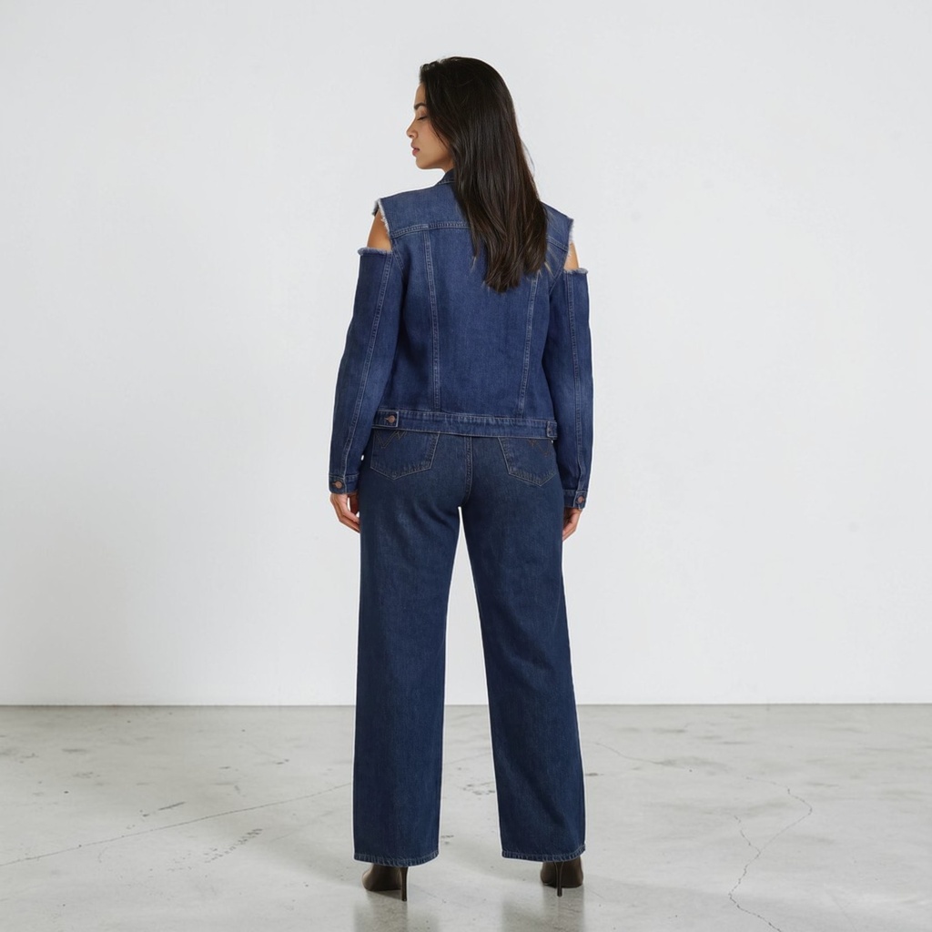 Regular jacket femme avec épaules denudées en jeans - KENZ