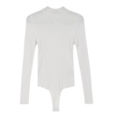 Body femme col cheminé en maille fine