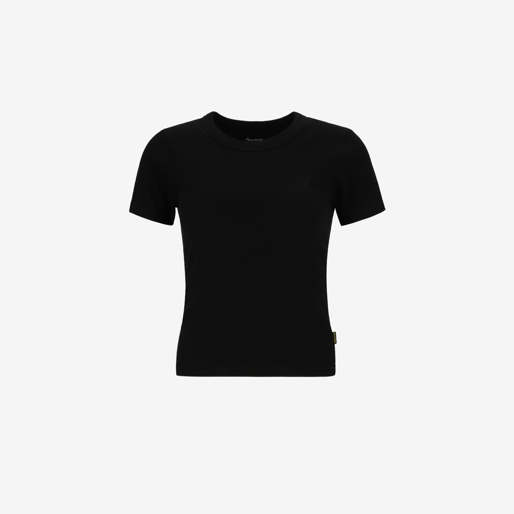 T-shirt côtelé sur taille femme manches courtes