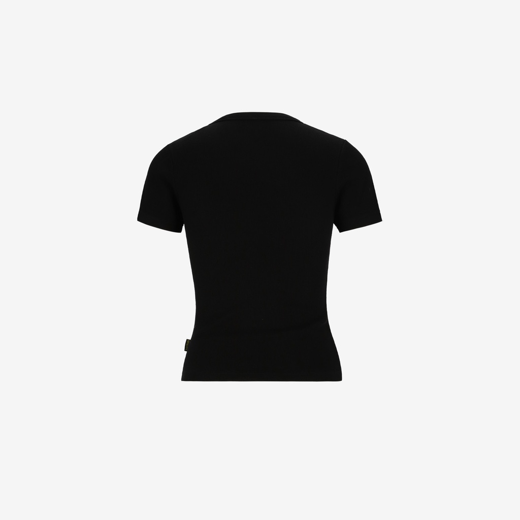 T-shirt côtelé sur taille femme manches courtes