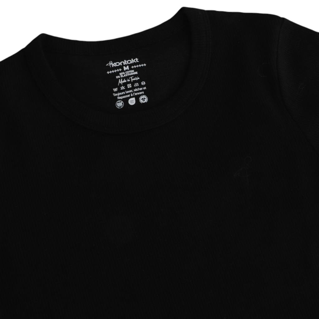 T-shirt côtelé sur taille femme manches courtes