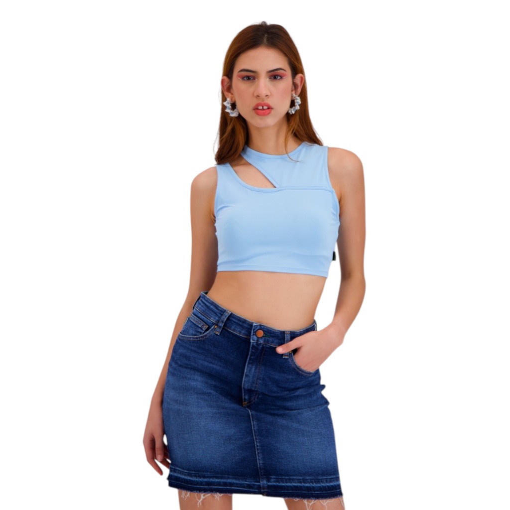Top femme sans manches  avec découpe