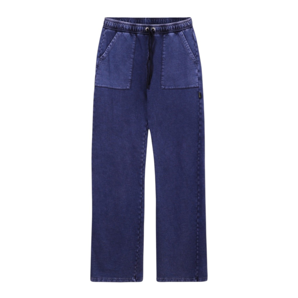 Jogger délavé jambe droite femme avec poches plaquées