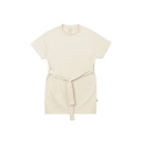 Robe femme manches courts avec ceinture à la taille et broderie