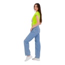 Mid-waist straight jeans femme avec patch et repair work - MADIHA