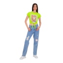 Mid-waist straight jeans femme avec patch et repair work - MADIHA