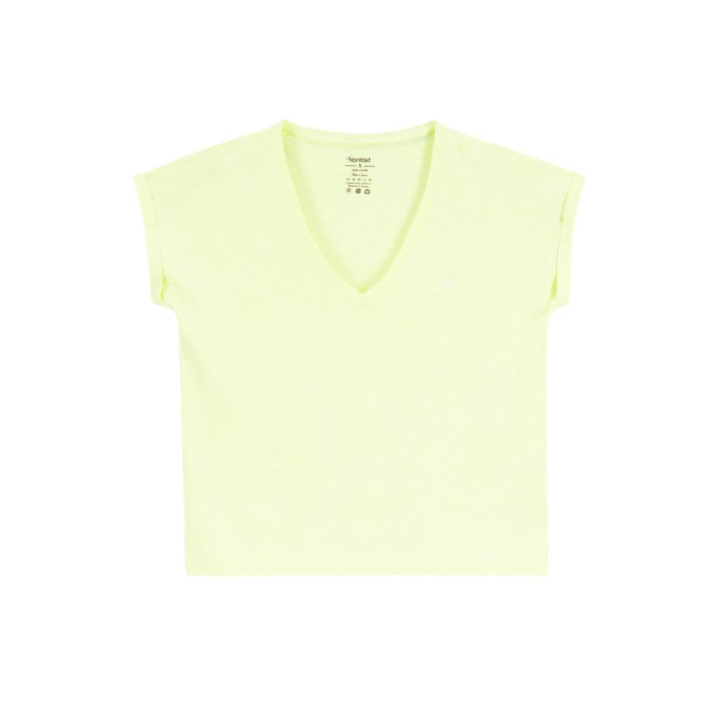 T-shirt femme manches courtes col V