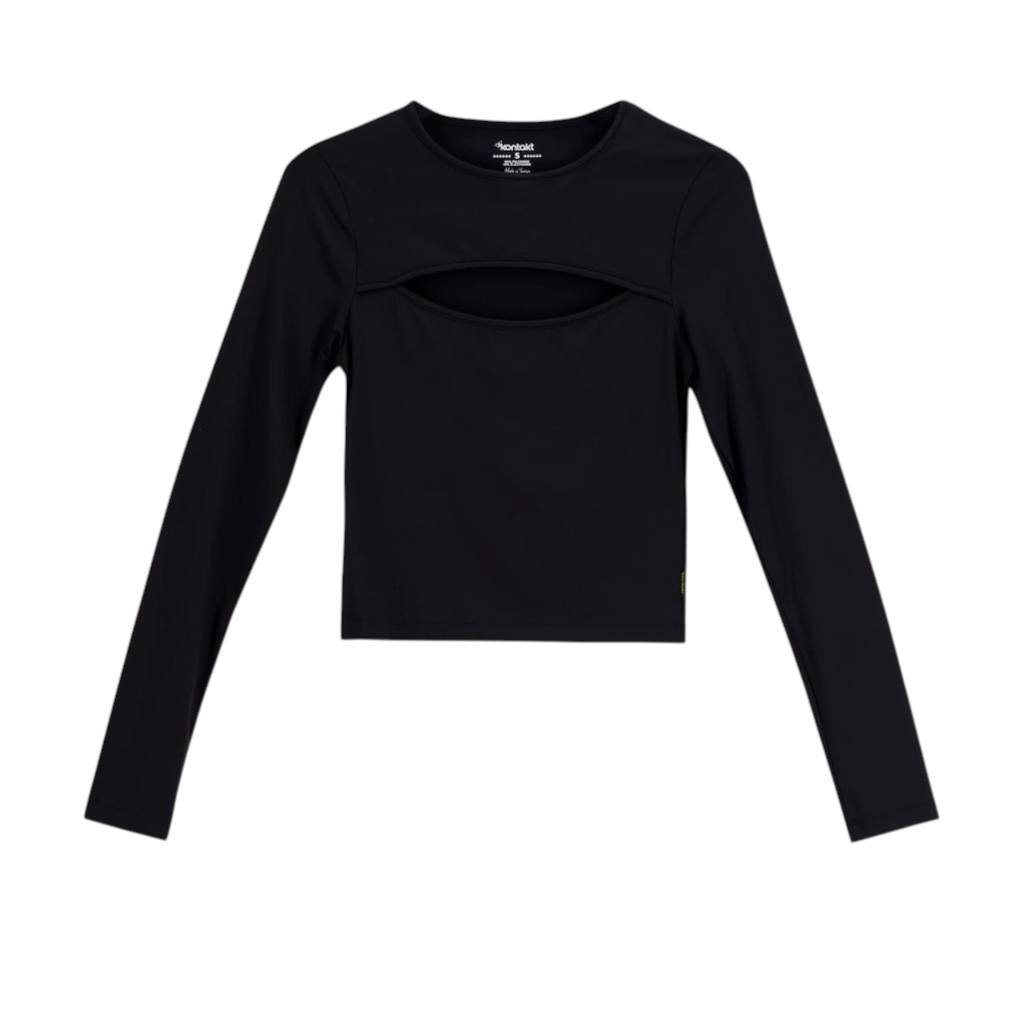 T-shirt femme manches longues avec ouverture poitrine