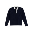 Polo homme manches longues avec poche passepoilée