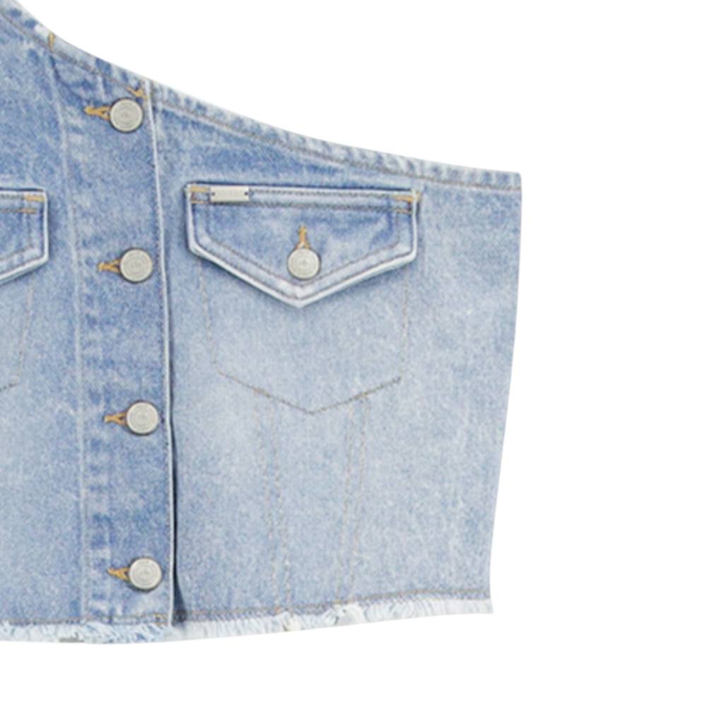 Top femme asymétrique en jeans - TAHIYA