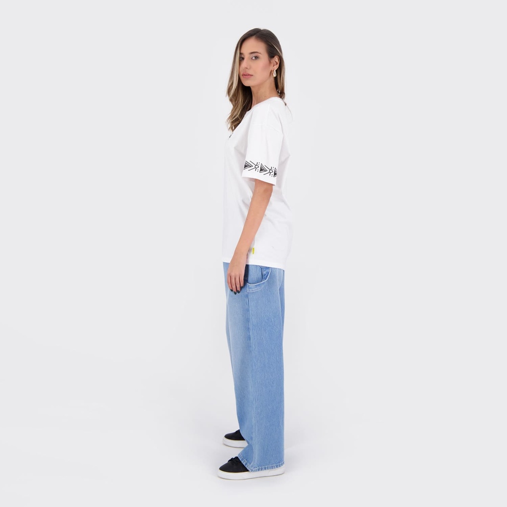 T-shirt oversized femme manches courtes avec des formes aux manches