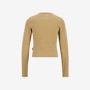 T-shirt côtelé femme manches longues avec patte boutonnage