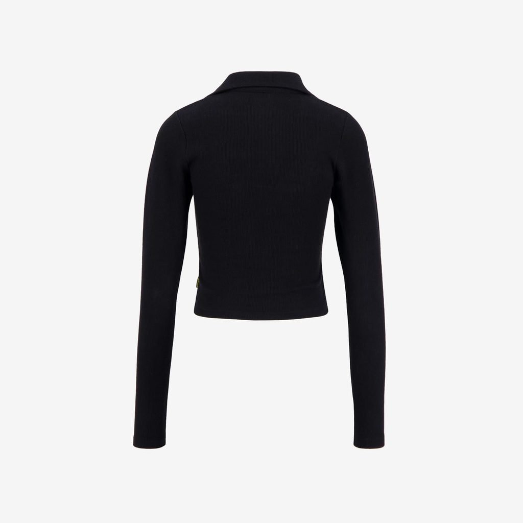 Polo côtelé femme manches longues