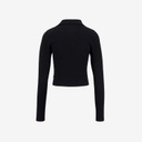 Polo côtelé femme manches longues