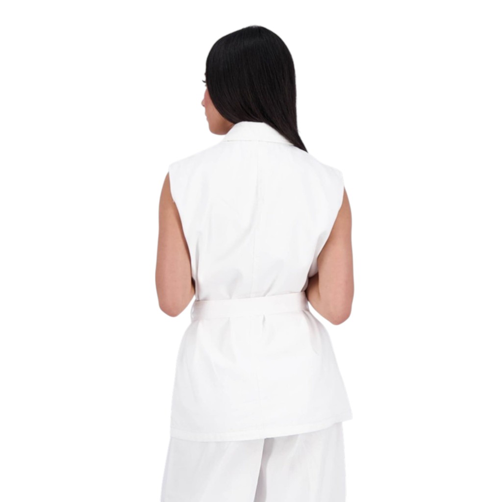 Blazer croisé femme sans manches-SAHAR