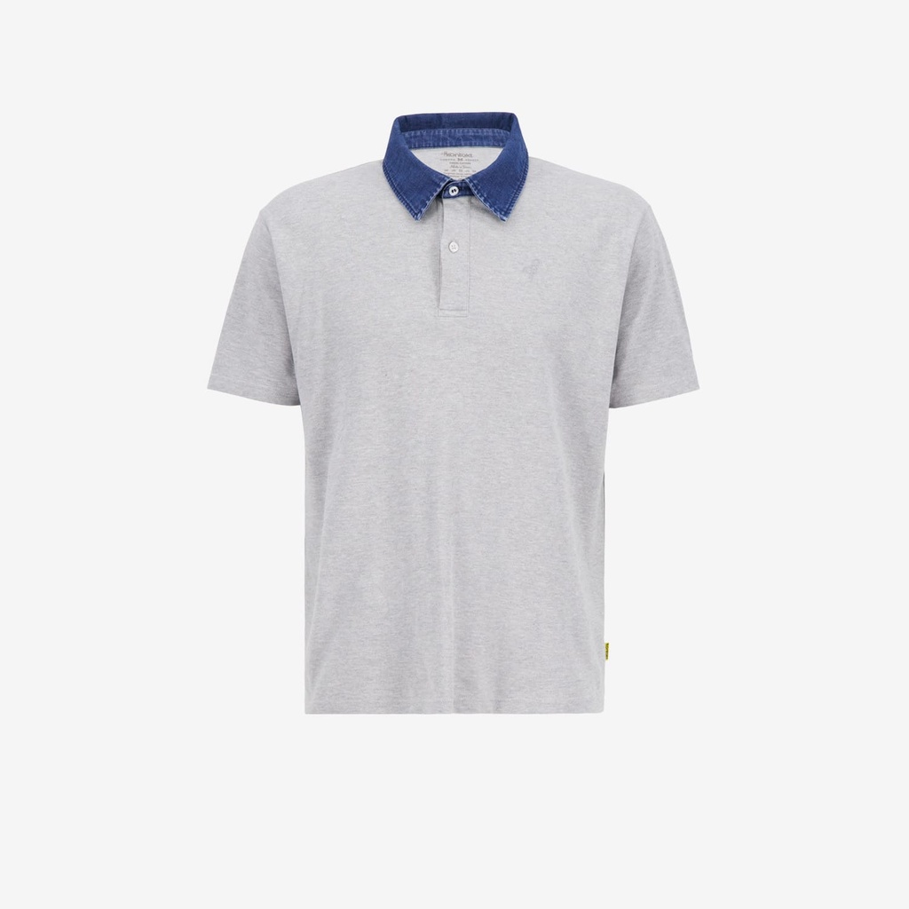 Polo homme manches courtes  avec col en denim