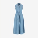 Robe chemise fluide femme sans manche en jeans- CYLINE