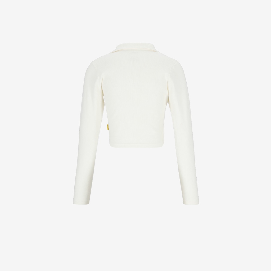 Polo côtelé femme manches longues