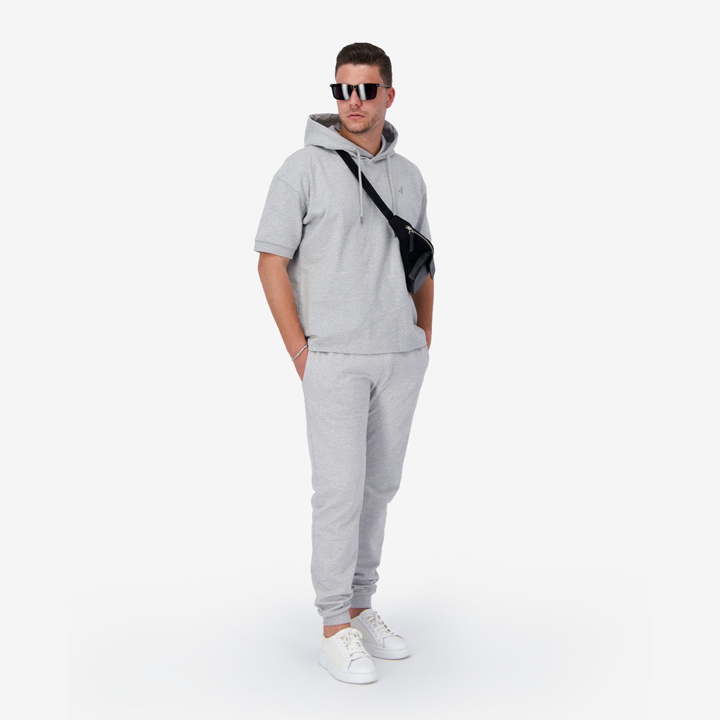 Hoodie homme manches courtes avec broderie