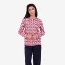 Pyjama femme manches longues avec patte boutonnée