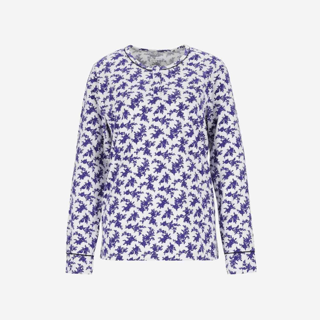 Pyjama femme manches longues avec patte boutonnée