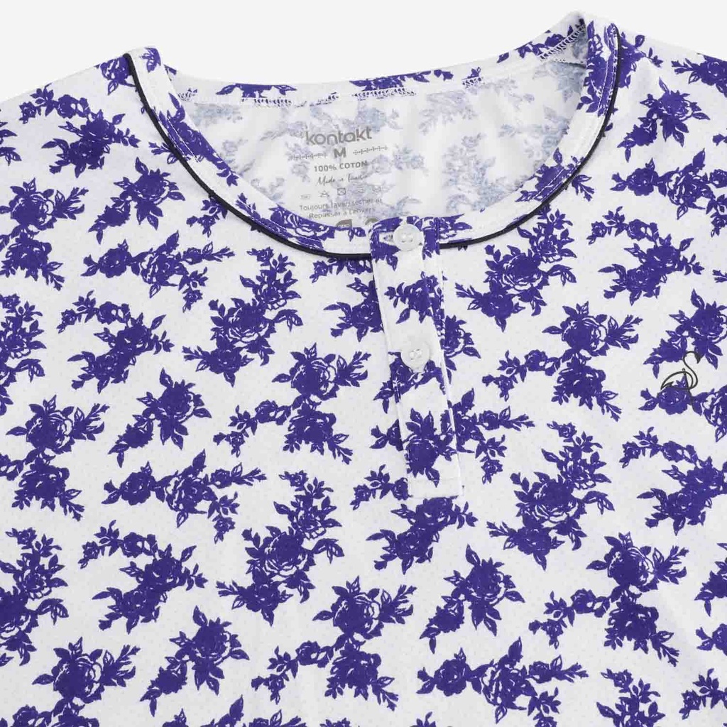 Pyjama femme manches longues avec patte boutonnée