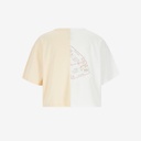 Upcycling t-shirt crop femme manches courtes POSTCARD &amp; WARNING VERSION 1