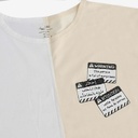 Upcycling t-shirt crop femme manches courtes POSTCARD &amp; WARNING VERSION 1