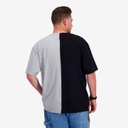 Upcycling t-shirt oversized homme manches courtes CROQUIS POCHE &amp; الري VERSION 2