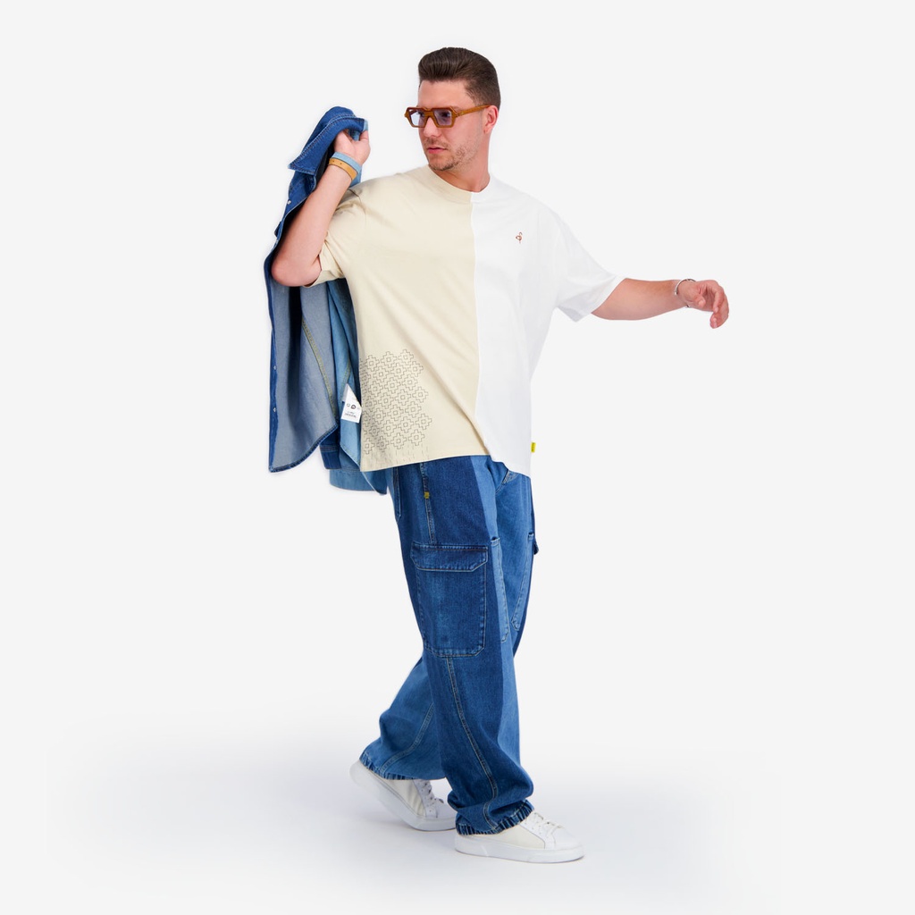 Upcycling t-shirt oversized homme manches courtes MARGOUM &amp; LOSANGE VERSION 2