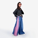 Upcycling cropped jacket femme bi-couleur KINDA V1