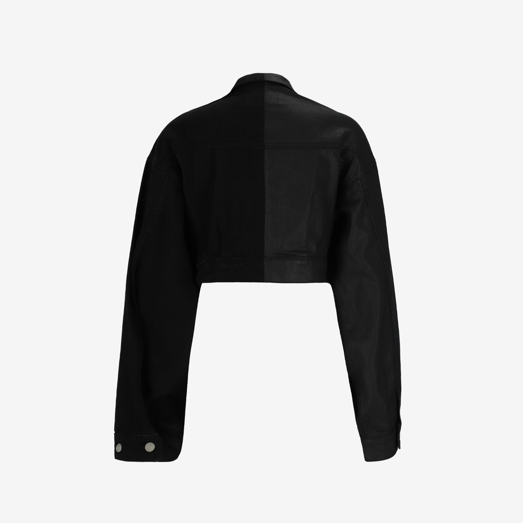 Upcycling cropped jacket femme bi-couleur KINDA V1