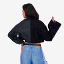 Upcycling cropped jacket femme bi-couleur KINDA V2