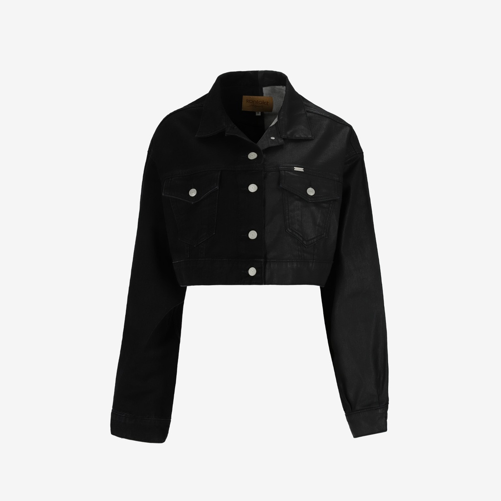 Upcycling cropped jacket femme bi-couleur KINDA V2