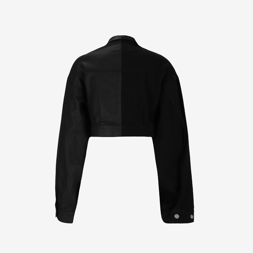 Upcycling cropped jacket femme bi-couleur KINDA V2