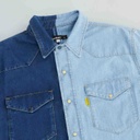 Upcycling chemise western homme en jeans bi-couleur - SHEMS V1