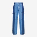 Upcycling cargo homme en jeans bi-couleur - KAMIL 2.0