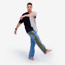 Upcycling carpenter homme en jeans bi-couleur - KARIM