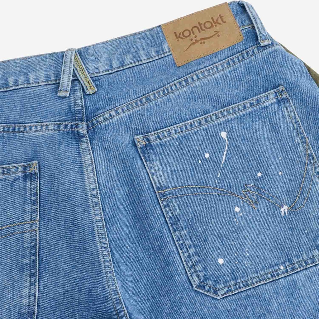 Upcycling carpenter homme en jeans bi-couleur - KARIM