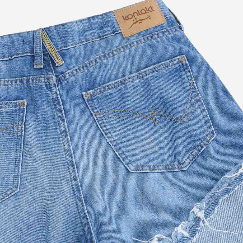 Upcycling straight jeans femme bi-couleur - SARRA