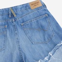 Upcycling straight jeans femme bi-couleur - SARRA