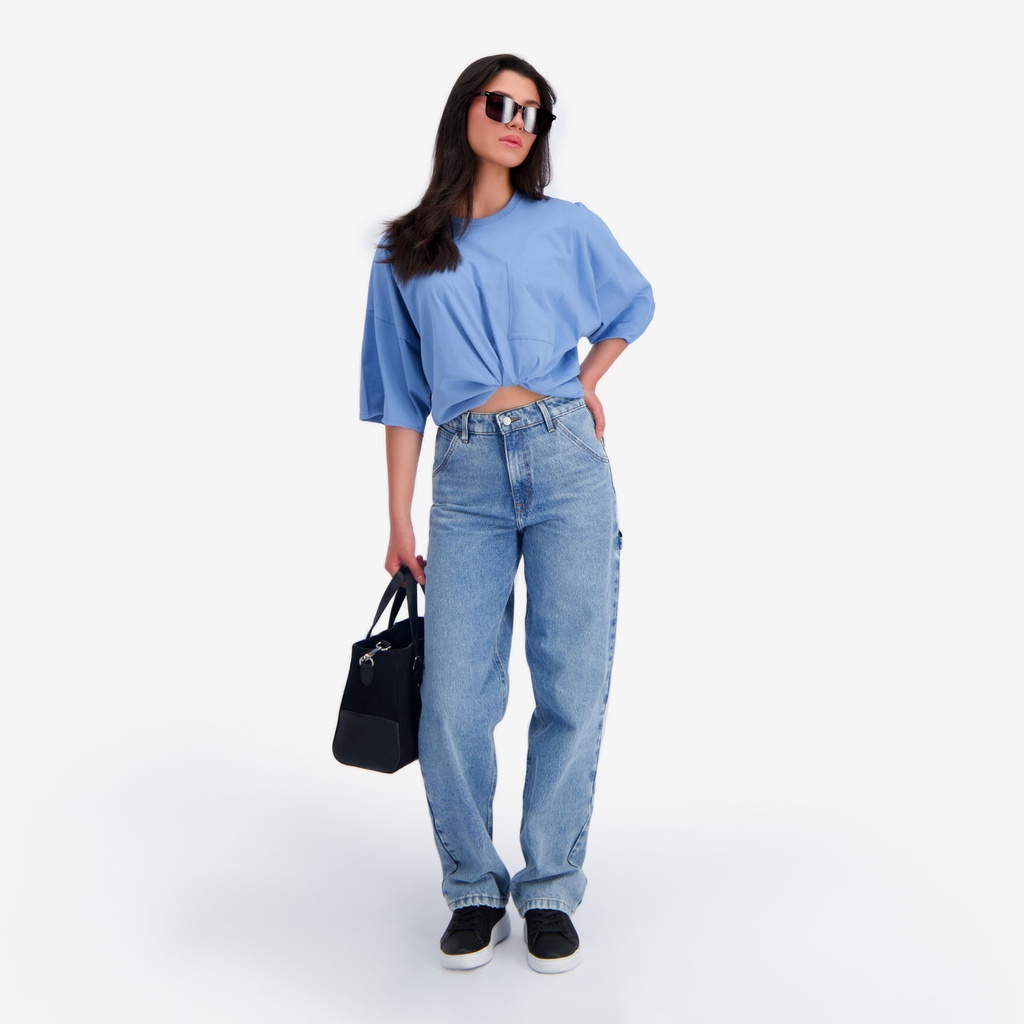 T-shirt  oversized sur taille  avec poche  plaqué