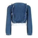 Blouse fille boutonnée avec volant