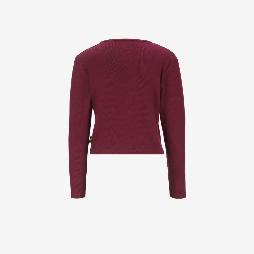 T-shirt côtelé fille manches longues avec noeuds