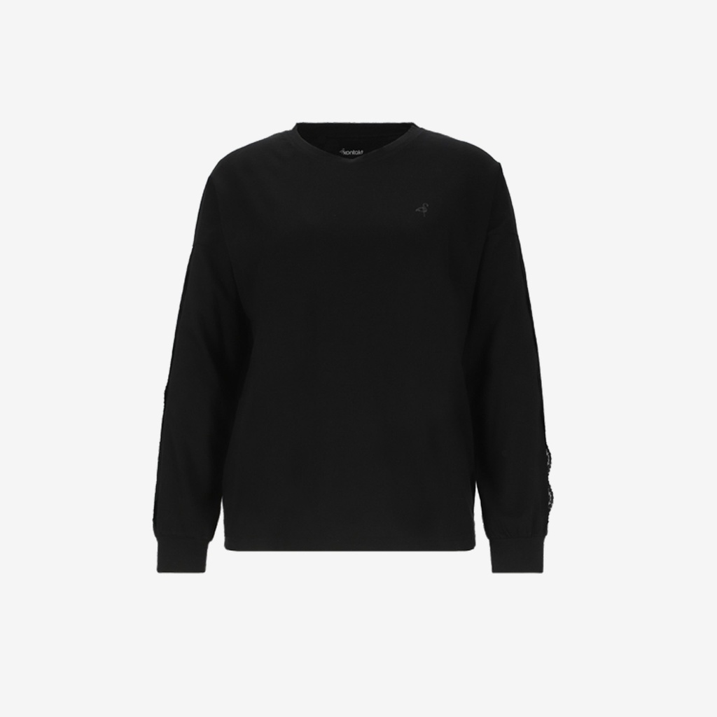 Pyjama femme manches longues avec détail dentelle